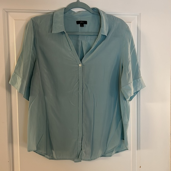 Seagram green short sleeve button up size L JCREW - Picture 1 of 3